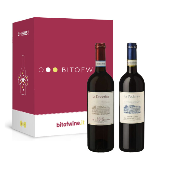 La Poderina - Rosso di Montalcino 2021 e Brunello di Montalcino 2019, 750 ml – Box 2 Bottiglie